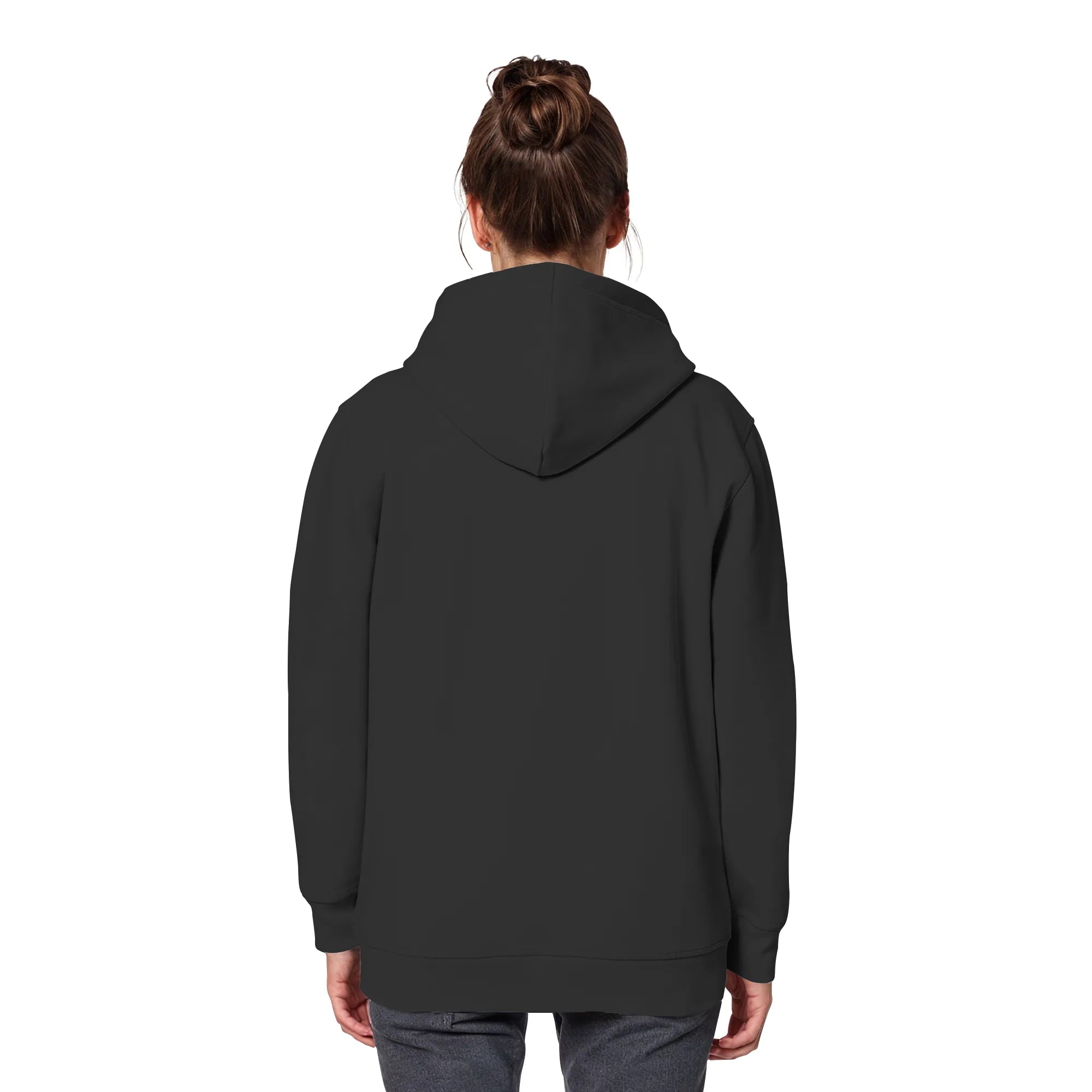 Organic Basic Hoodie-Black Back | MagicPetPrint-Overlay