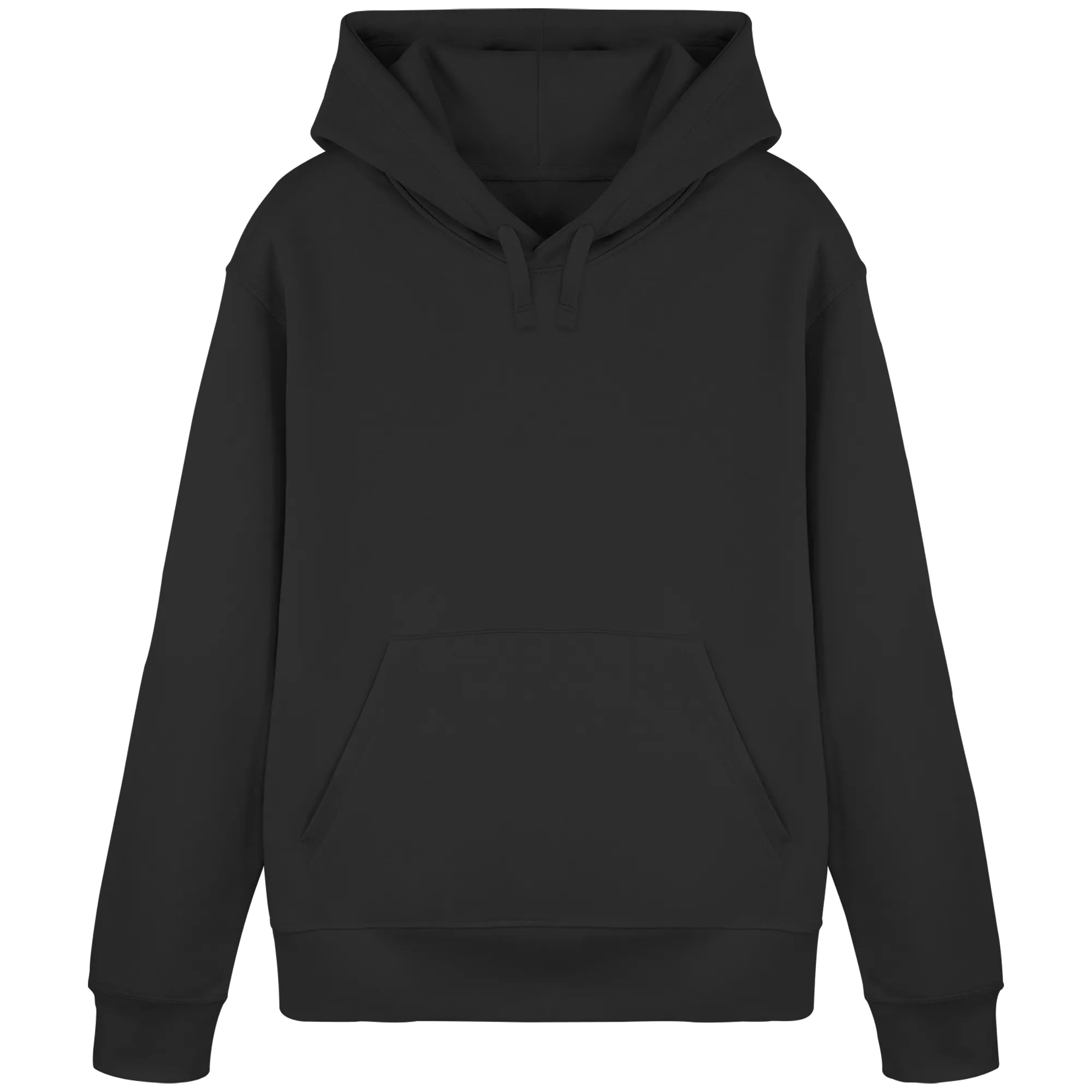 Organic Basic Hoodie-Black Front | MagicPetPrint-Overlay