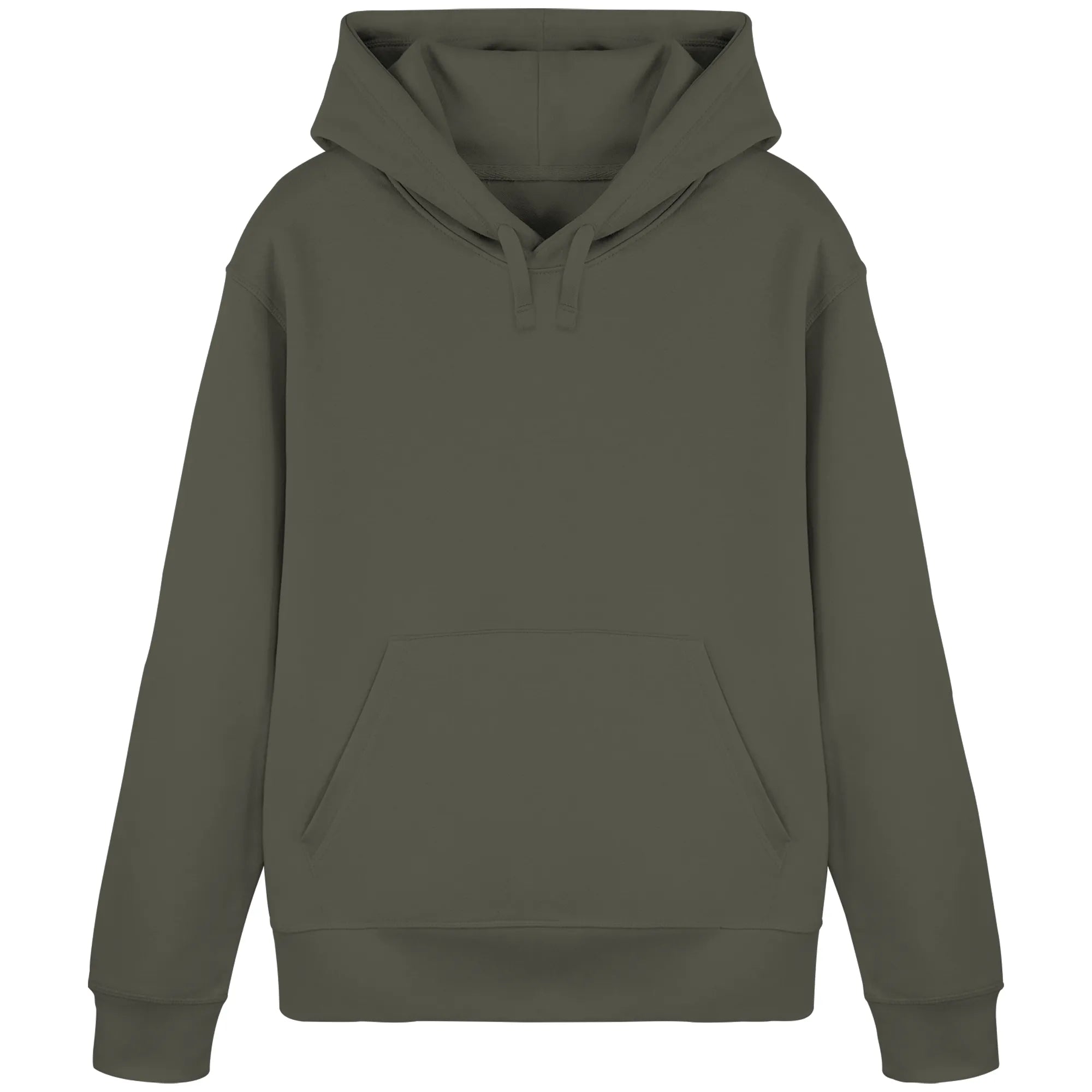 Organic Basic Hoodie-Khaki Front | MagicPetPrint-Overlay