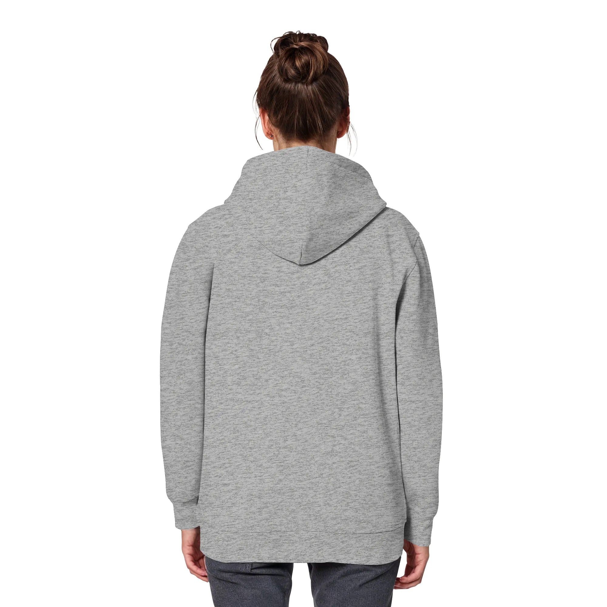 Organic Basic Hoodie-Heather Grey Back | MagicPetPrint-Overlay