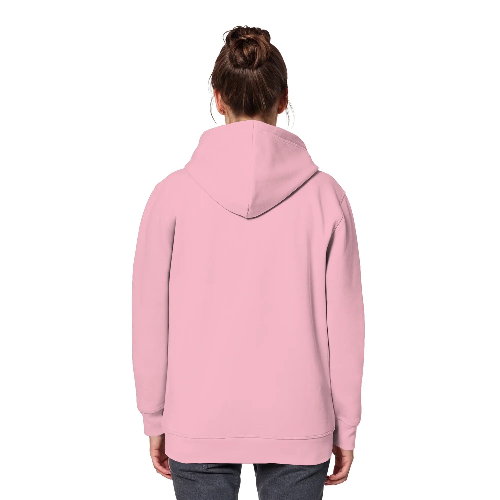 Organic Basic Hoodie-Cotton Pink Back | MagicPetPrint-Overlay