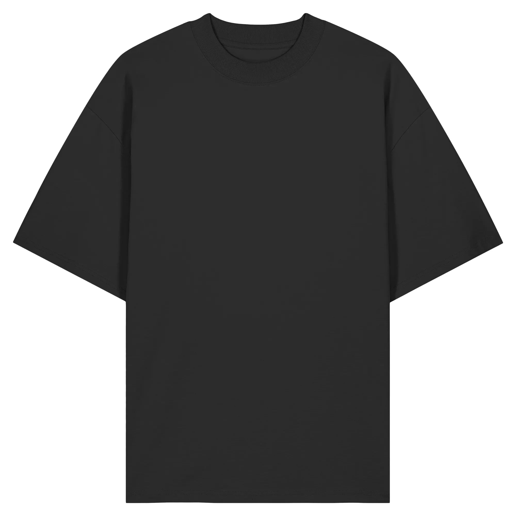 Organic Oversize Shirt-Black Front | MagicPetPrint-Overlay