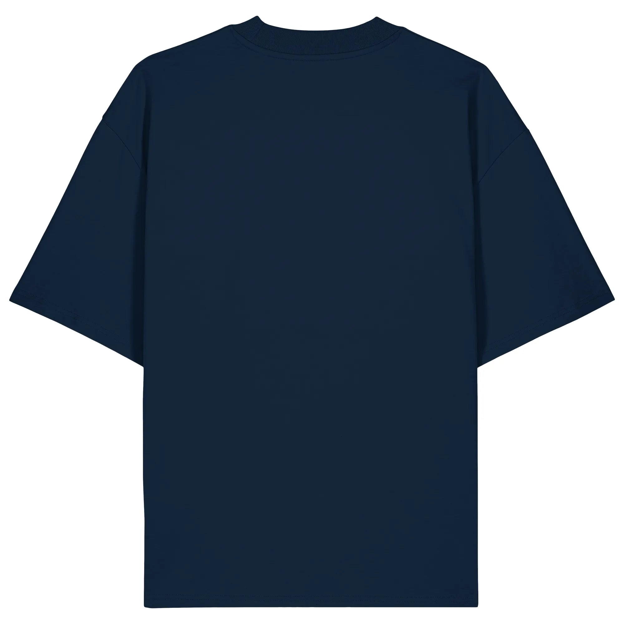 Organic Oversize Shirt-French Navy Back | MagicPetPrint-Overlay