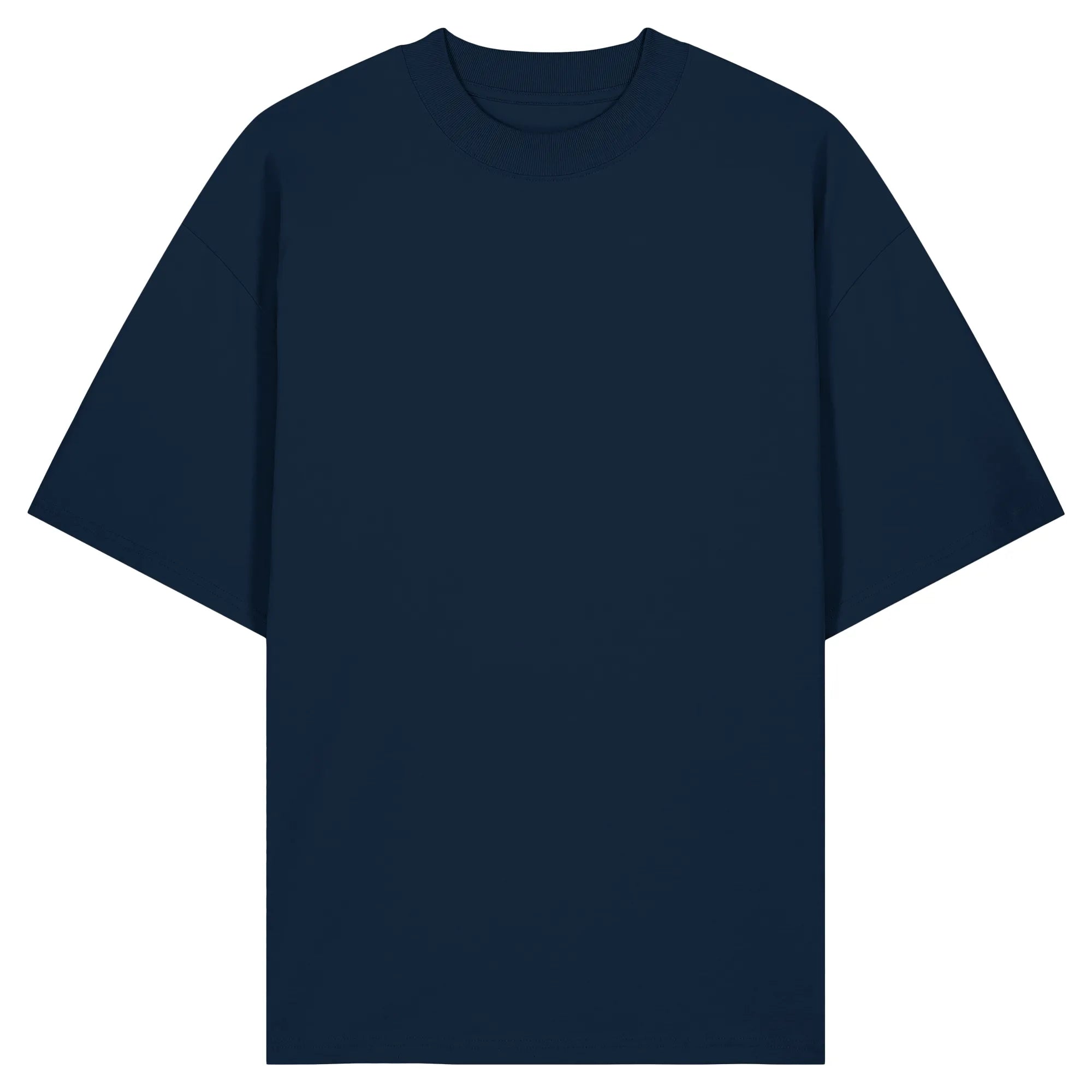 Organic Oversize Shirt-French Navy Front | MagicPetPrint-Overlay