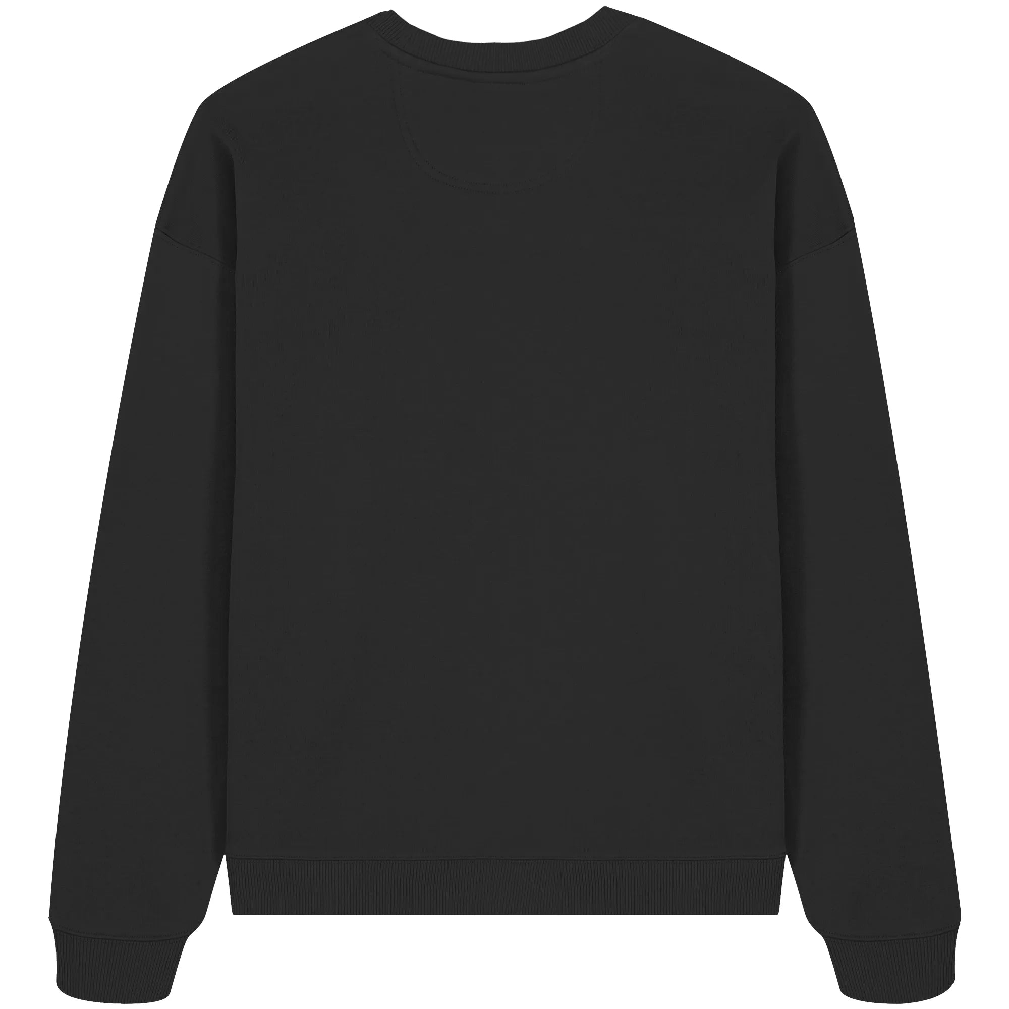 Organic Oversize Sweatshirt-Black Back | MagicPetPrint-Overlay