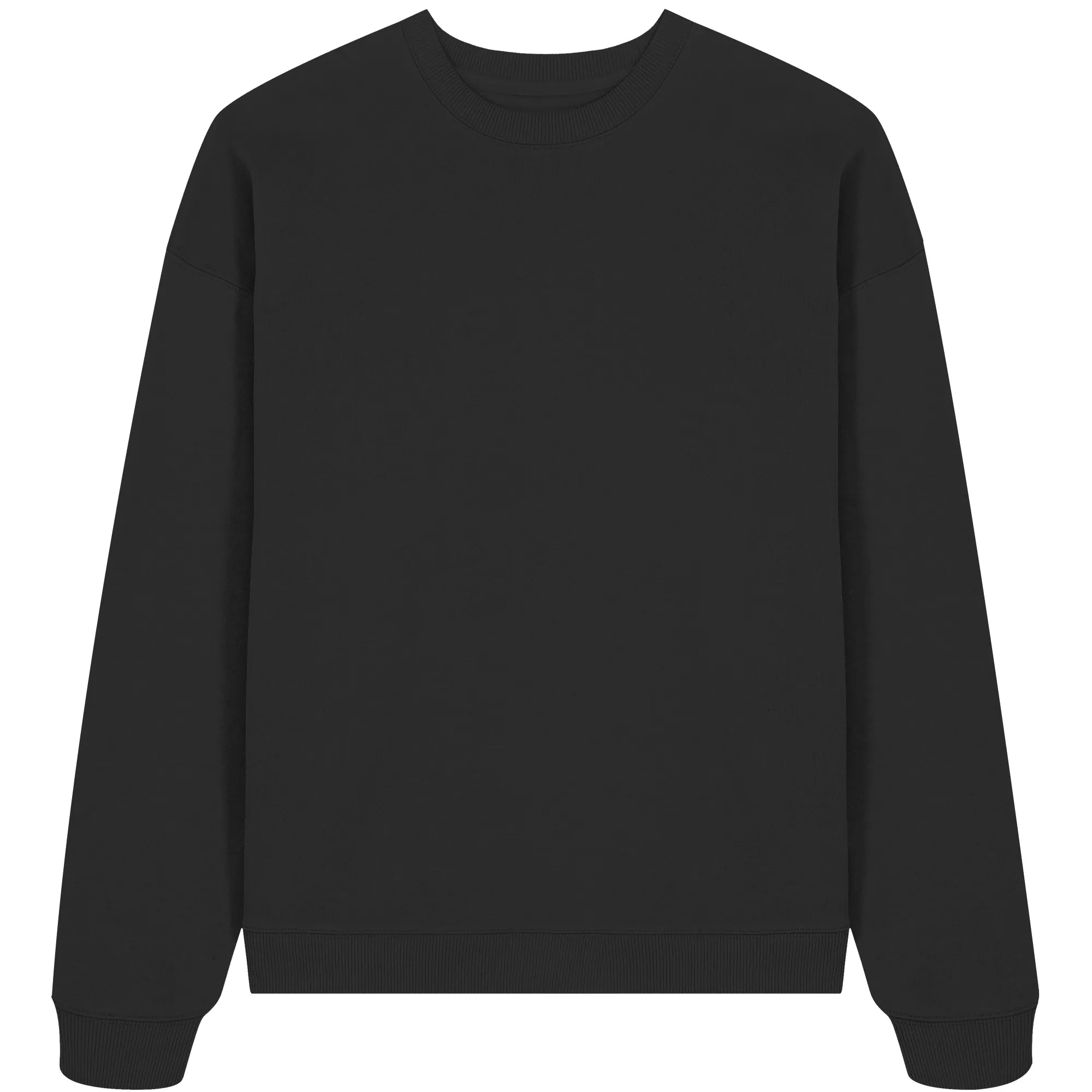 Organic Oversize Sweatshirt-Black Front | MagicPetPrint-Overlay