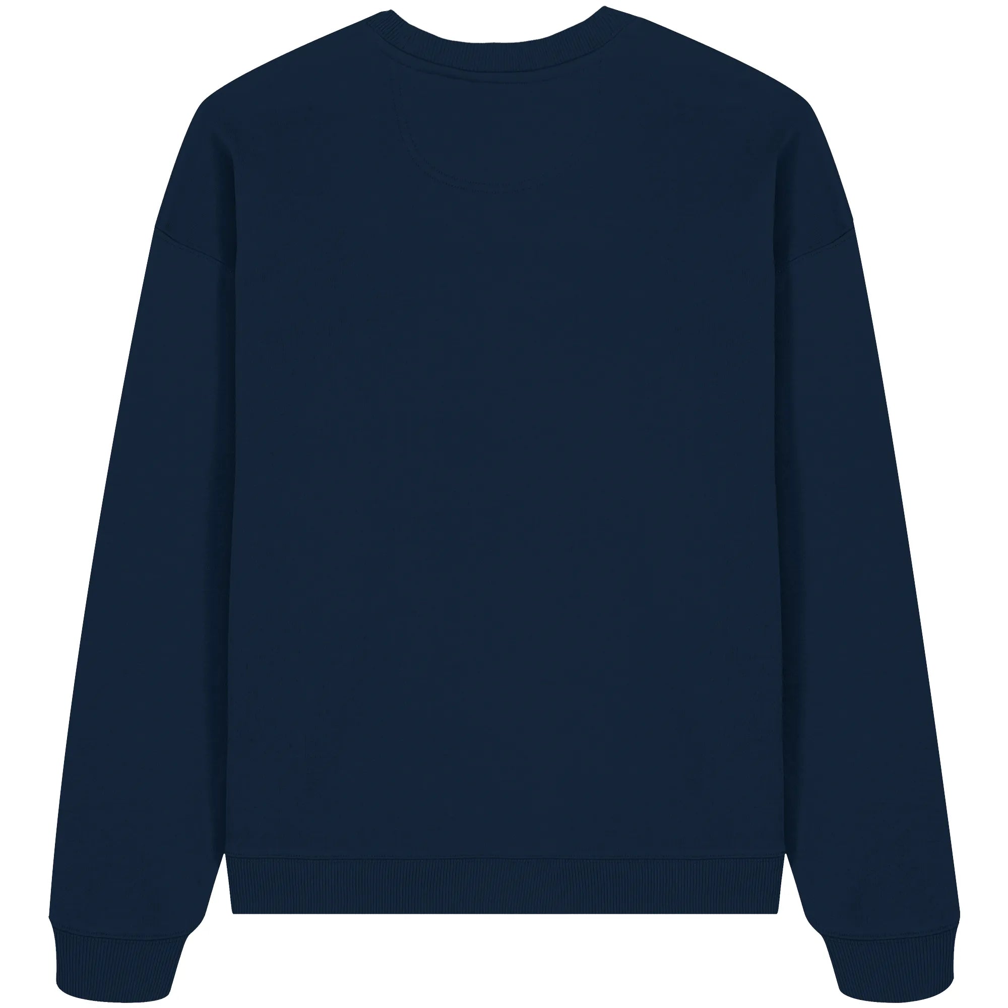 Organic Oversize Sweatshirt-French Navy Back | MagicPetPrint-Overlay