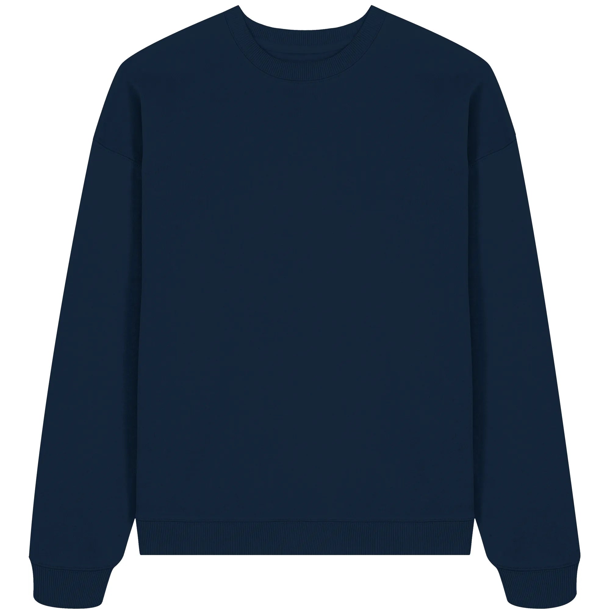 Organic Oversize Sweatshirt-French Navy Front | MagicPetPrint-Overlay