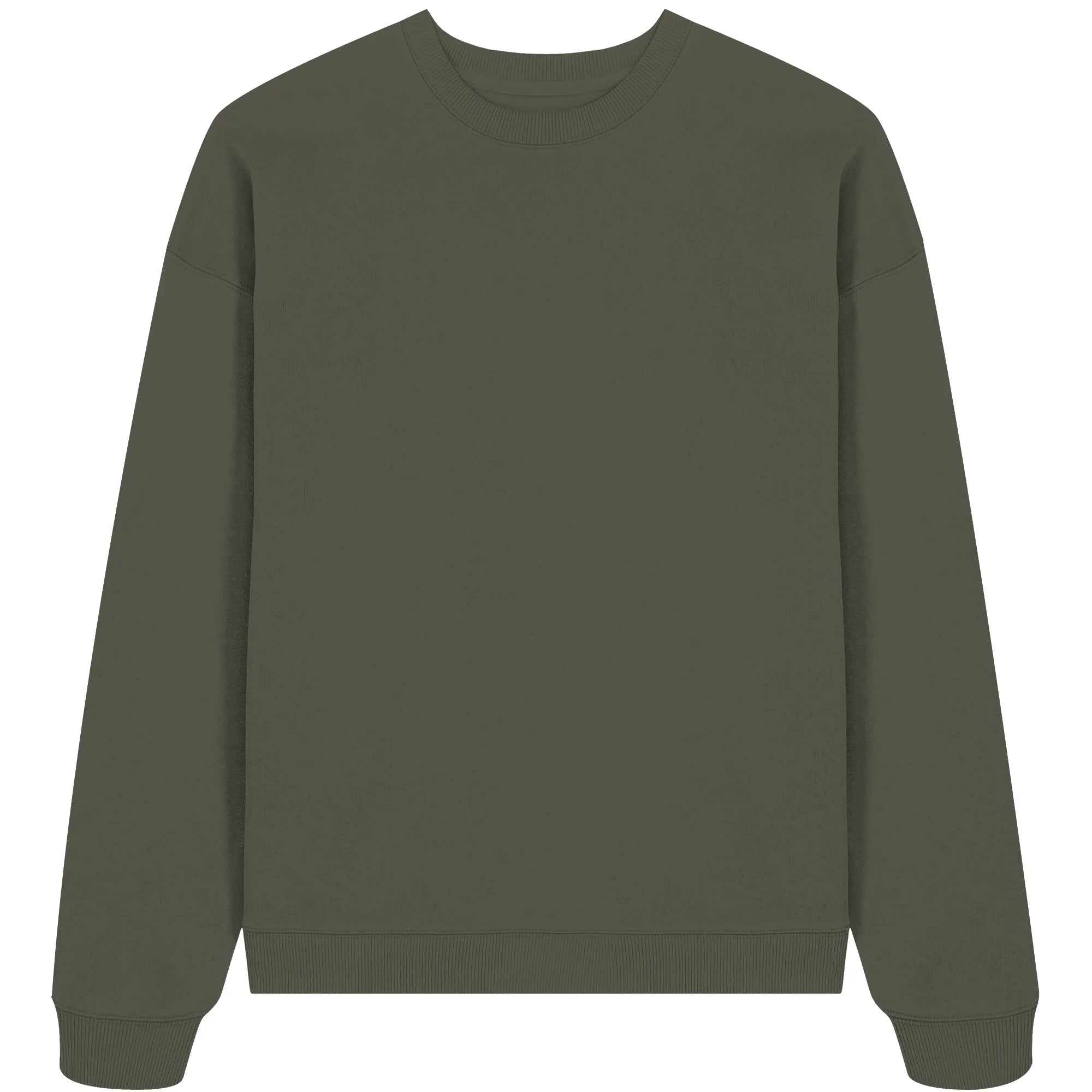 Organic Oversize Sweatshirt-Khaki Front | MagicPetPrint-Overlay