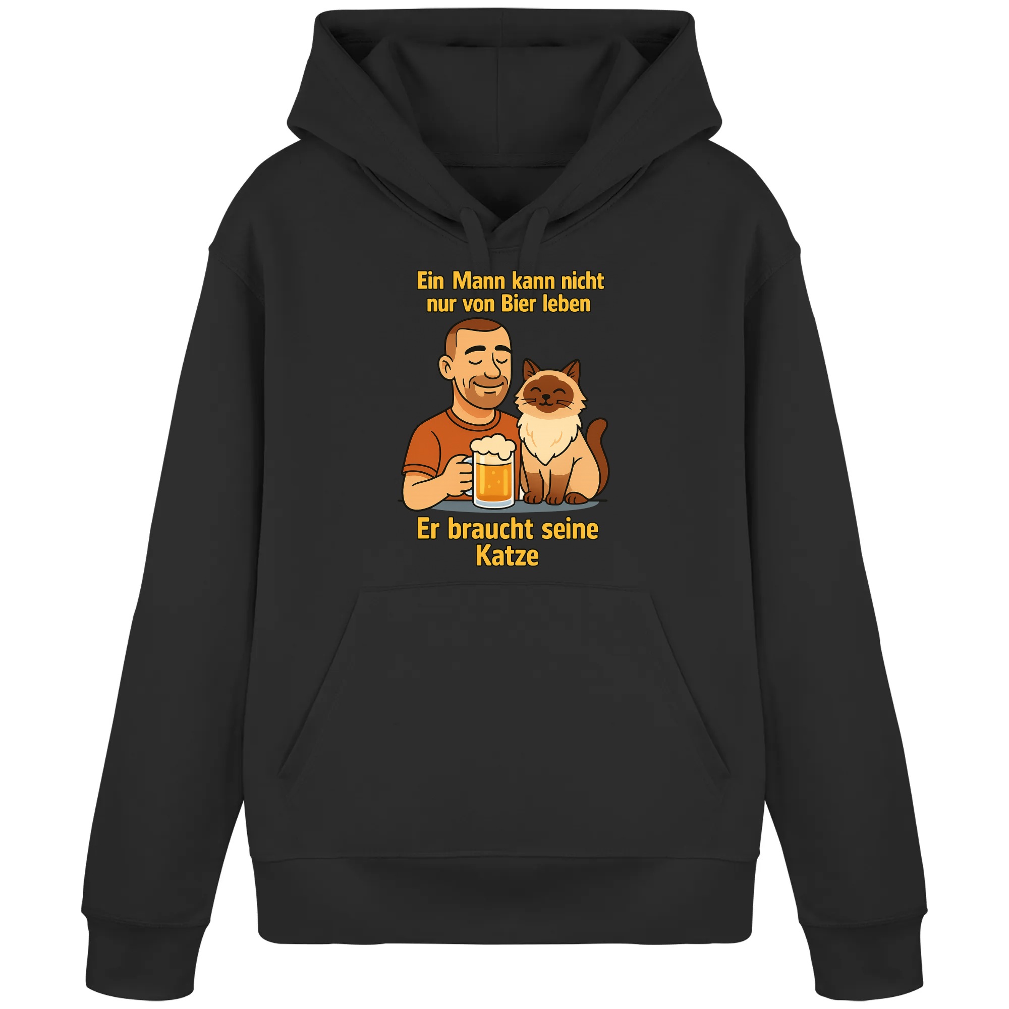 Ein Mann kann nicht nur von Bier leben er braucht seine Katze | Hoodie _collection