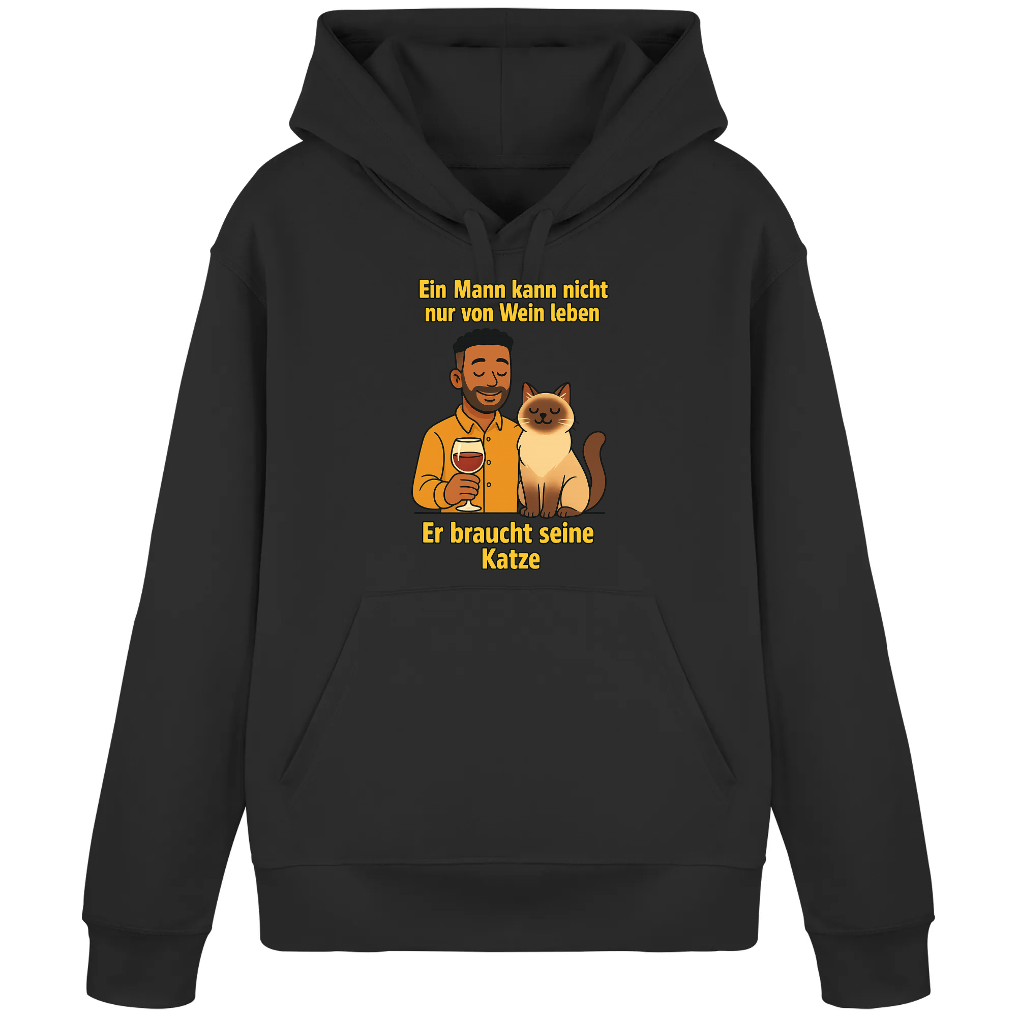 Ein Mann kann nicht nur von Wein leben er braucht seine Katze | Hoodie _collection_collection