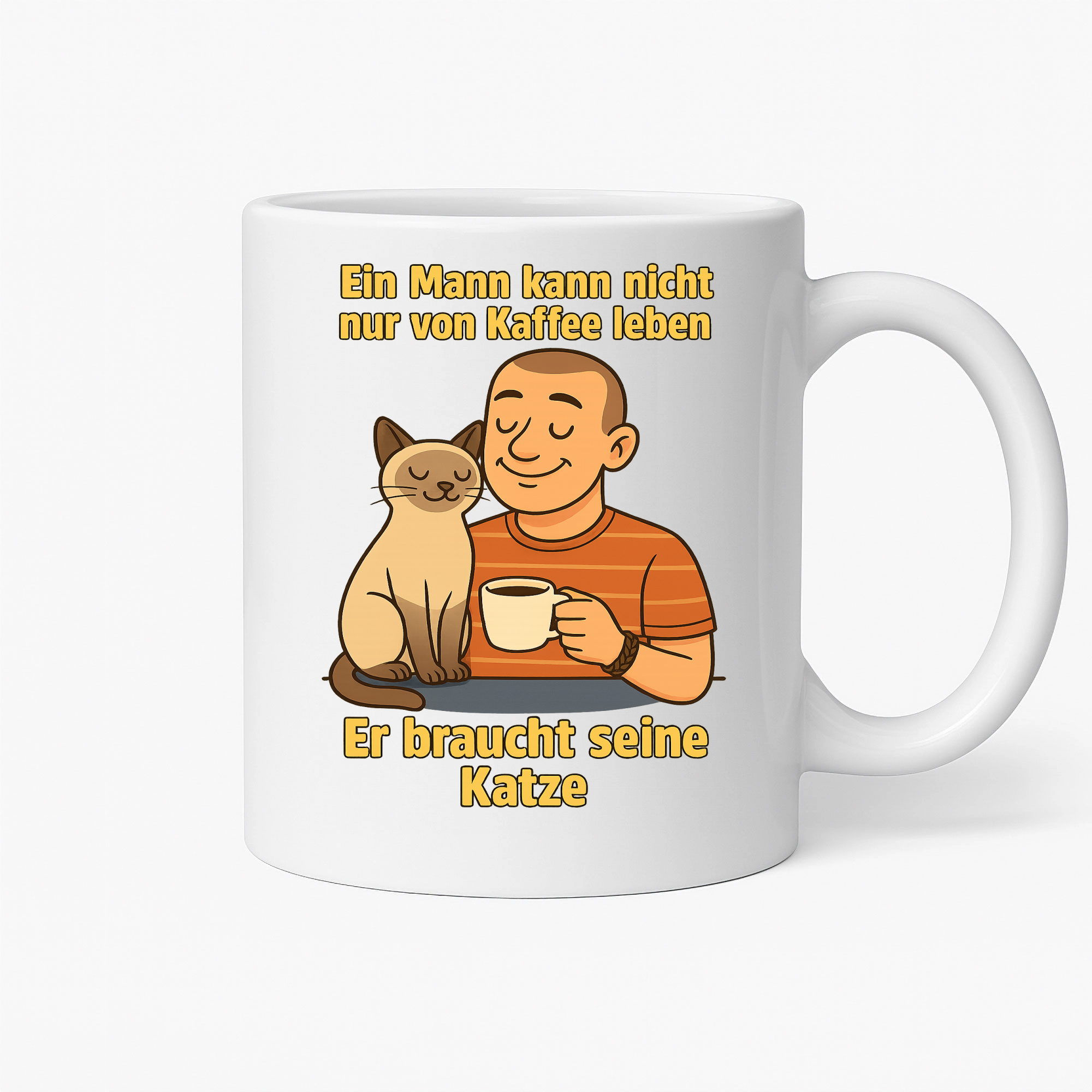 Ein Mann kann nicht nur von Kaffee leben er braucht seine Katze | Tasse _collection_collection