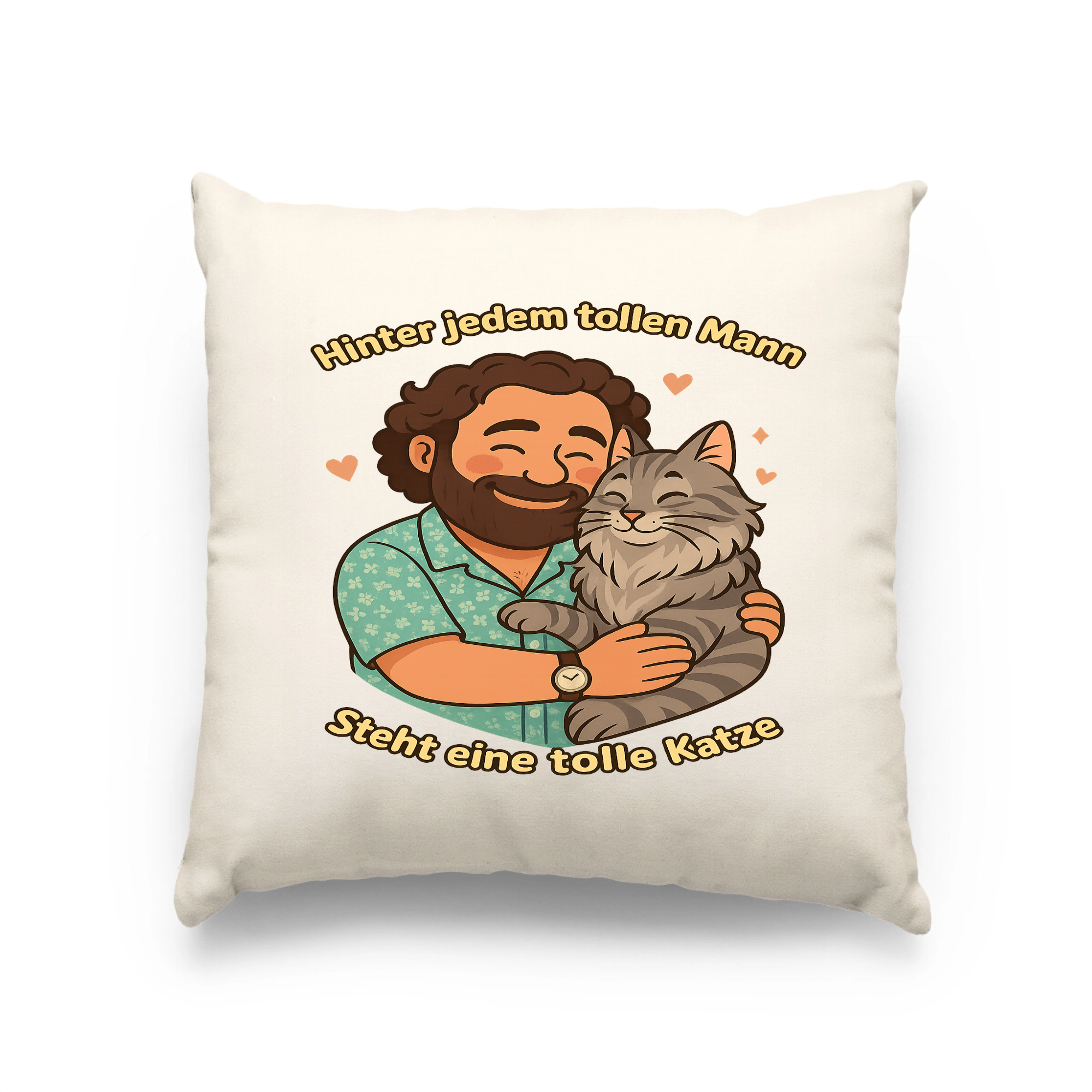 Hinter jedem tollen Mann steht eine tolle Katze | Kissen _collection_collection