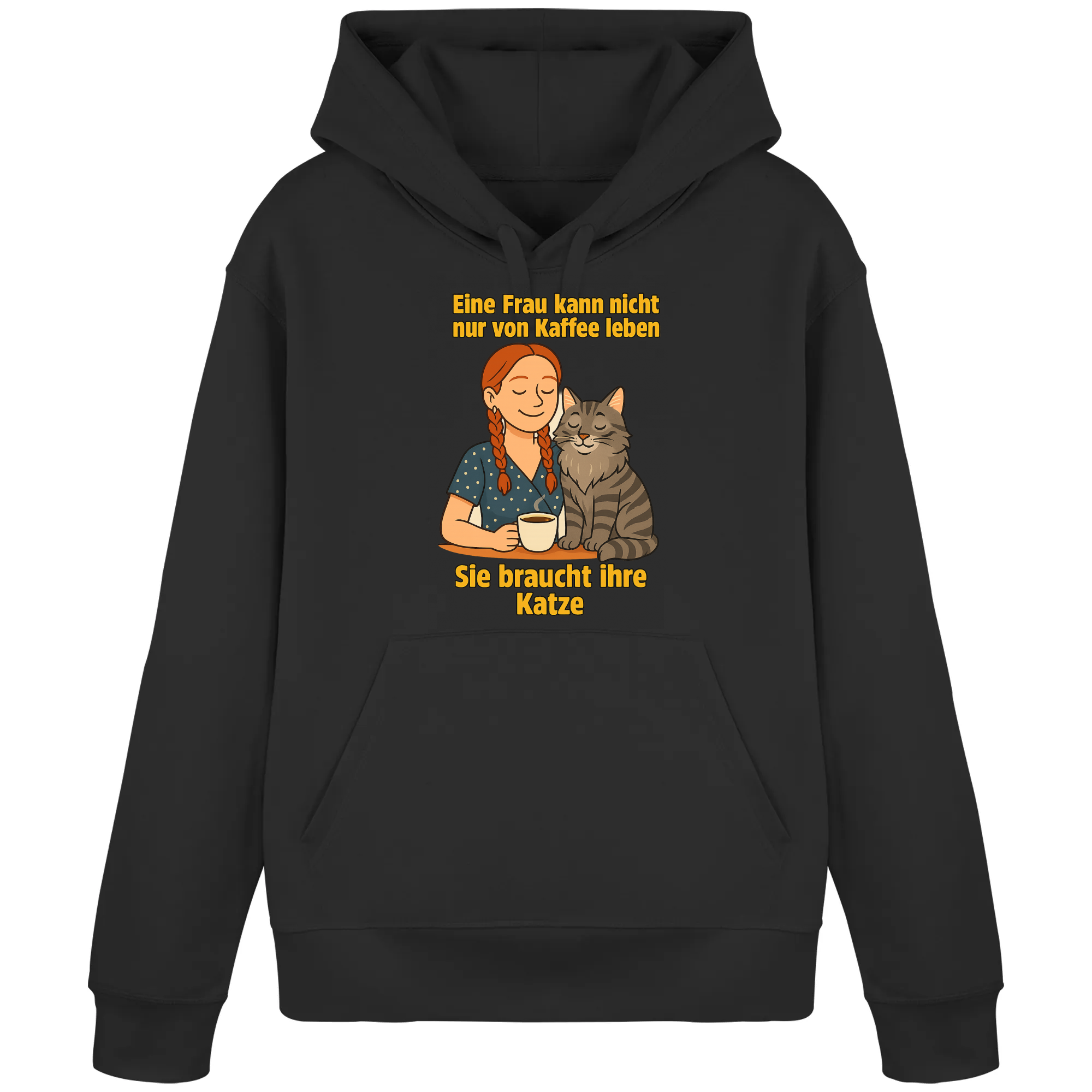 Eine Frau kann nicht nur von Kaffee leben sie braucht ihre Katze | Hoodie _collection