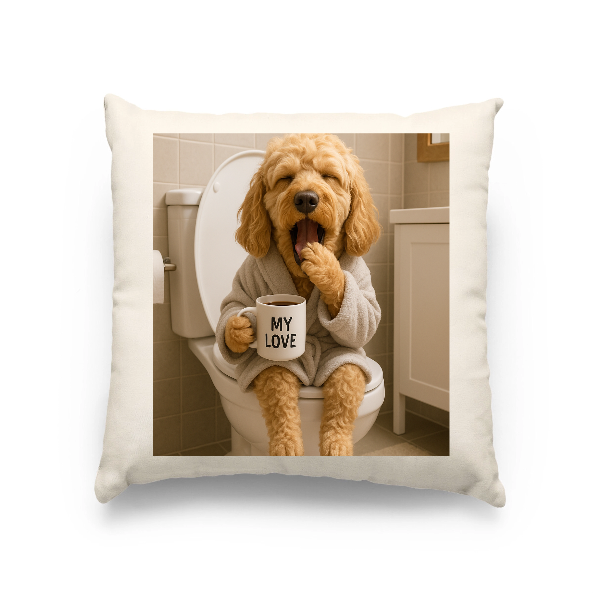 Morgendliches Geschäft | Kissen _collection_collection